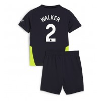 Fotballdrakt Barn Manchester City Kyle Walker #2 Bortedraktsett 2024-25 Kortermet (+ Korte bukser)